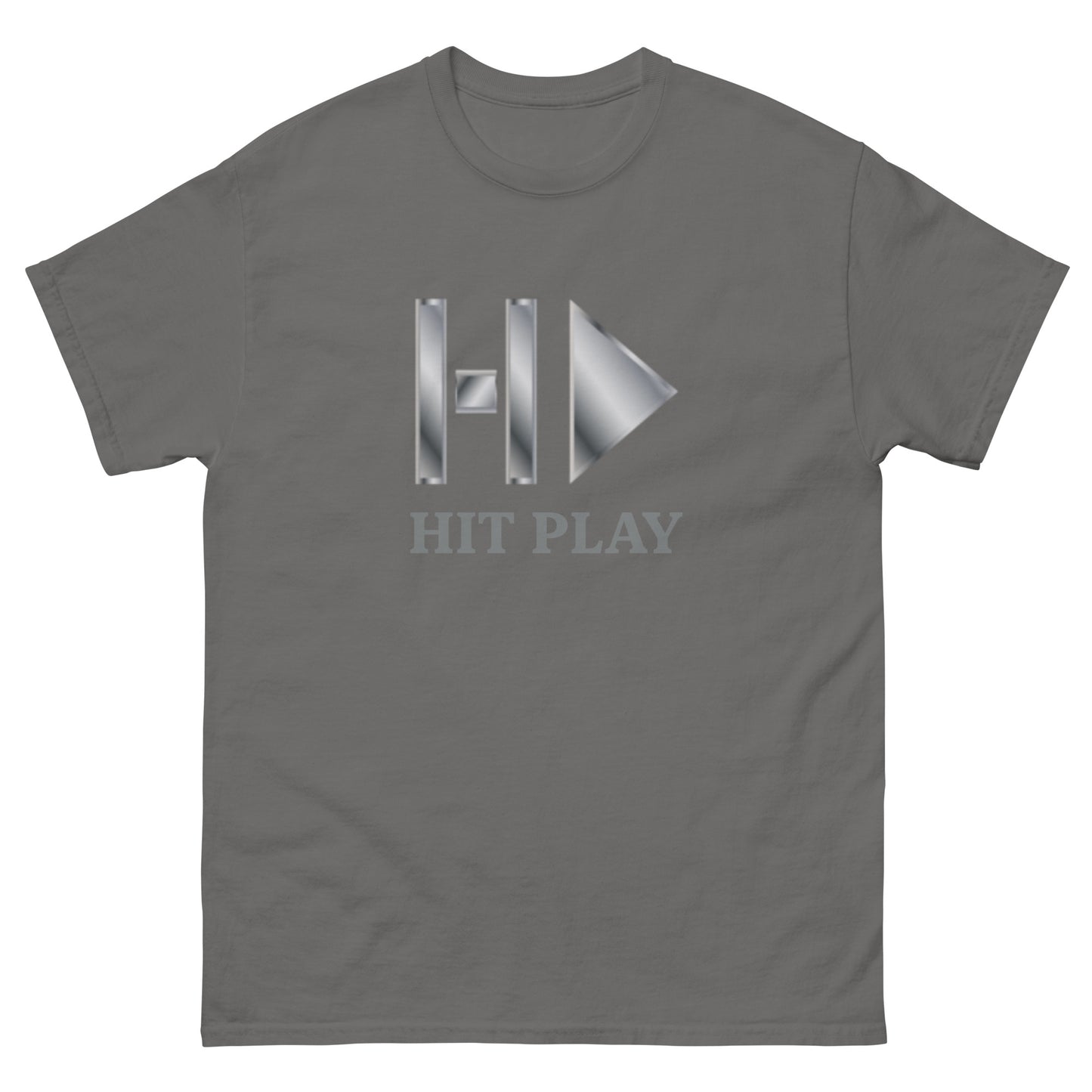 Hit Play Classic T shirt With Silver Logo