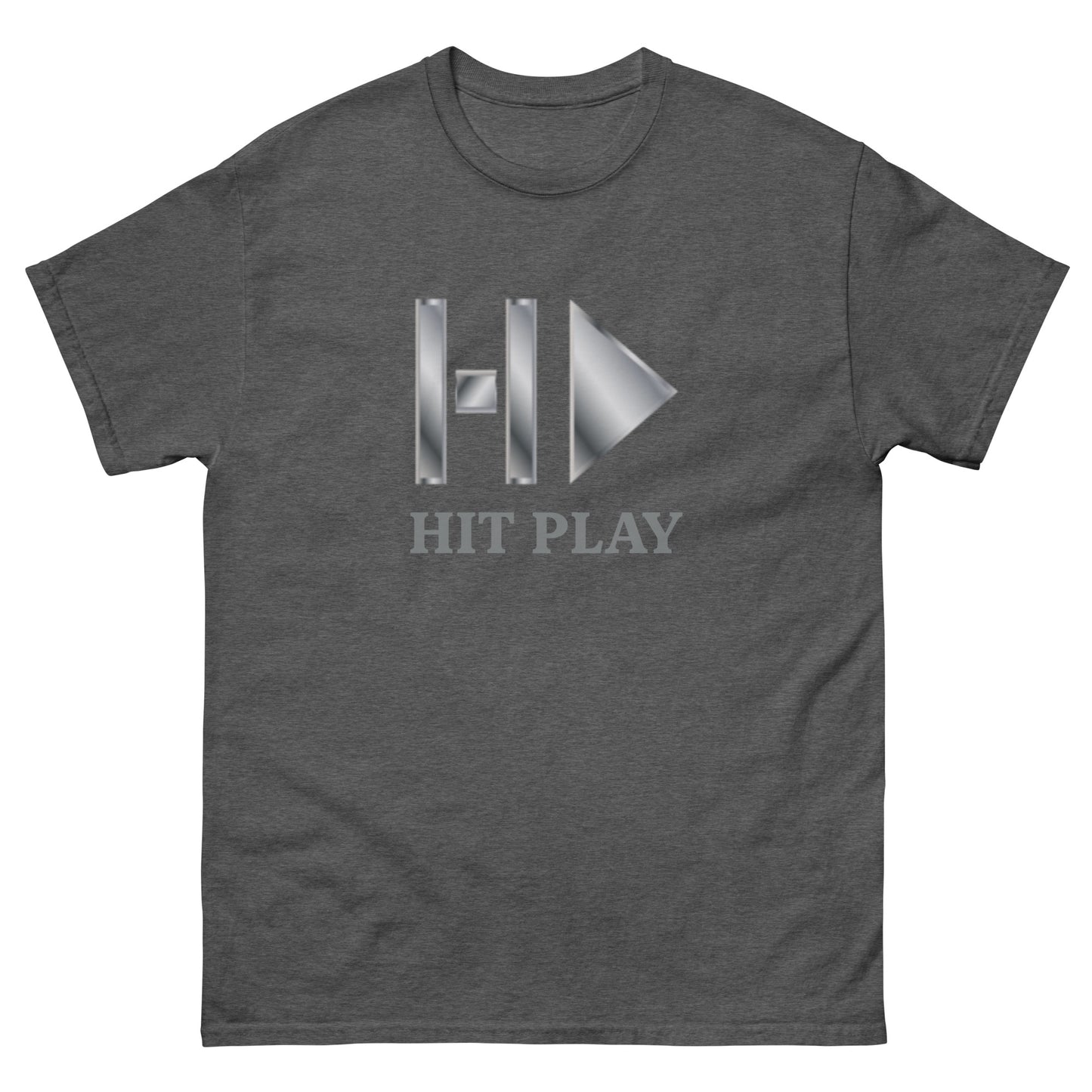 Hit Play Classic T shirt With Silver Logo