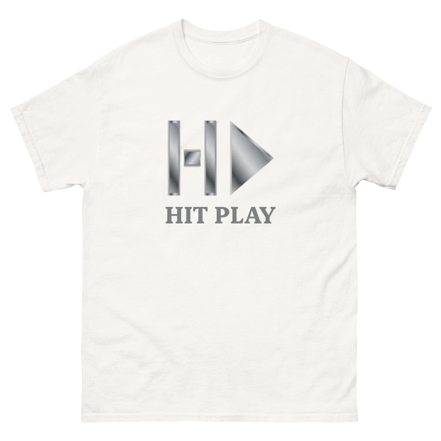 Hit Play Classic T shirt With Silver Logo